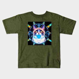 Psychedelic Space Kitty Kids T-Shirt